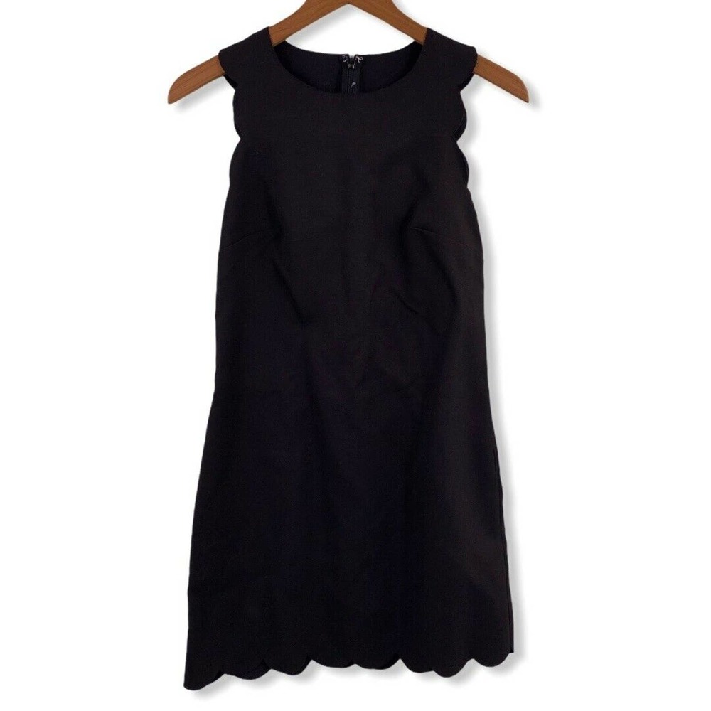 J Crew Black Scallop Hem Laser Cut Dress 00